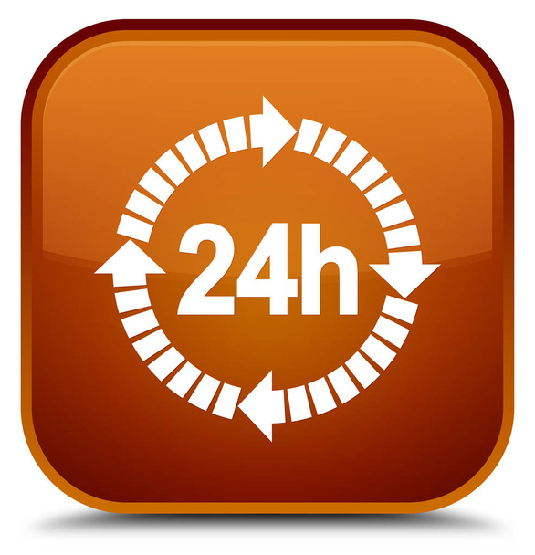 24 horas icono de entrega especial botón cuadrado marrón
 - Foto, imagen