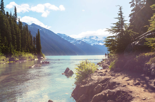 Hike to turquoise waters of picturesque Garibaldi Lake - Photo, Image