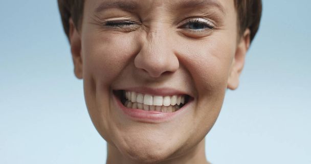 closeup portrait of woman with a short haircut - Foto, afbeelding