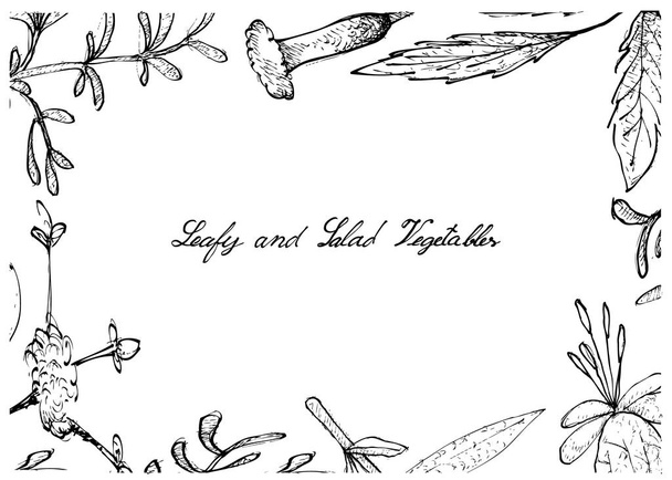 Ручной рисунок из листьев и салата
 - Вектор,изображение