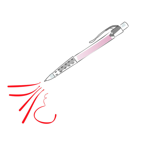 手描きのスケッチでは、赤い線が付いているペンをいたずら書き。ベクトル図 - ベクター画像