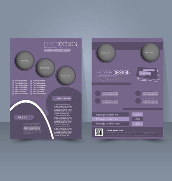 Flyer template. Business brochure. Editable A4 poster for design - Vector, Image