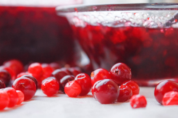 Berries and jam close-up - Foto, immagini