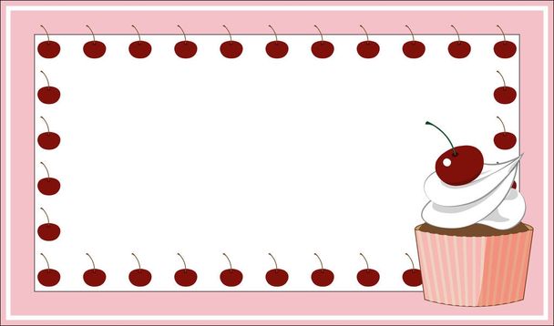 cup cake caed - Vector, afbeelding