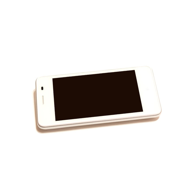 telefone branco no fundo branco, isolar
 - Foto, Imagem