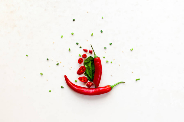 red and green chili peppers - Photo, image