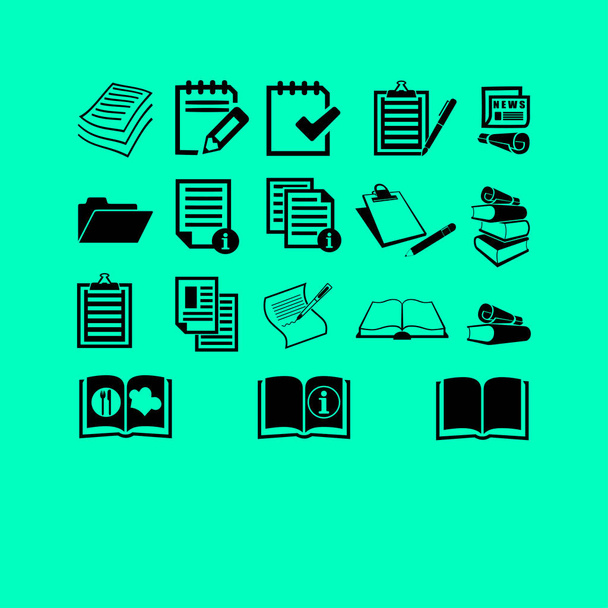 Document set icons - Vector, Image