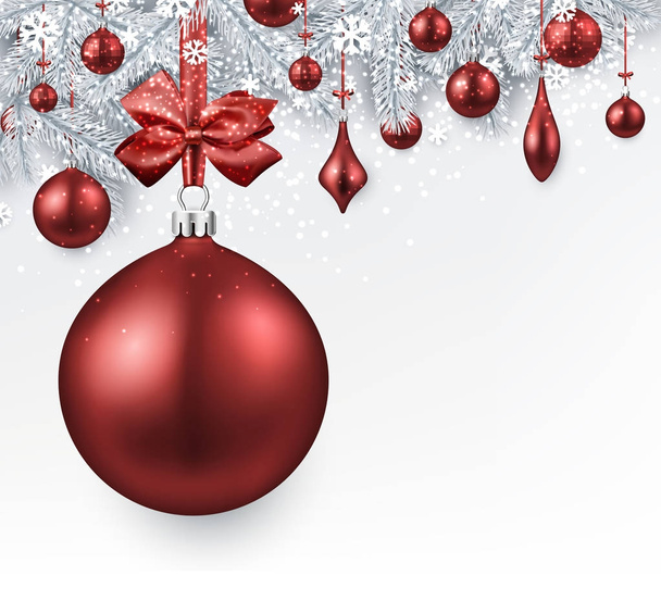 Bolas rojas de Navidad - Vector, imagen