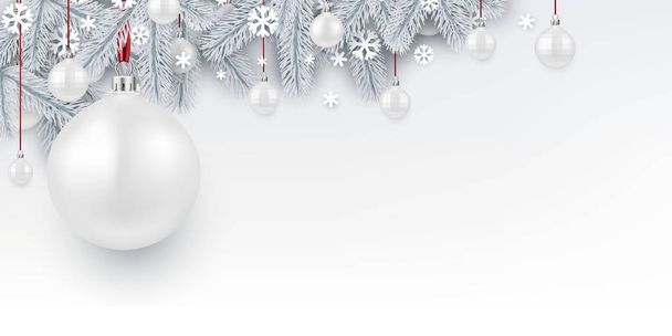 White Christmas balls - Vettoriali, immagini