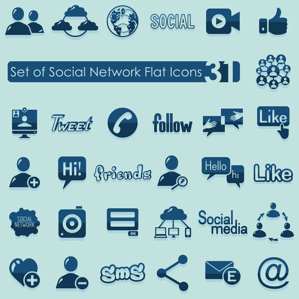 conjunto de iconos de redes sociales - Vector, imagen