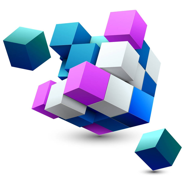 Ilustración vectorial de cubos 3D
 - Vector, imagen