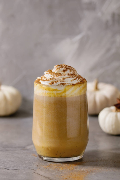 Glass of pumpkin latte - Фото, зображення