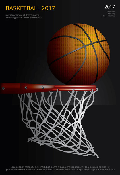 Basketbal Affiche Reclame Vector Illustratie - Vector, afbeelding