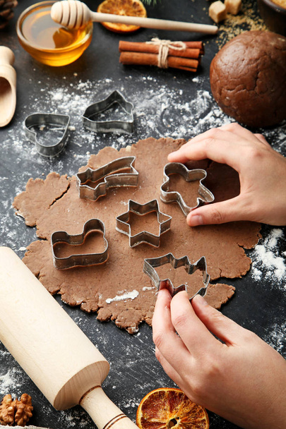 Baking christmas cookies - Fotoğraf, Görsel