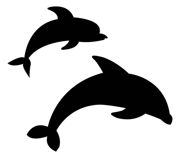 Delfin ikona na białym tle - Wektor, obraz