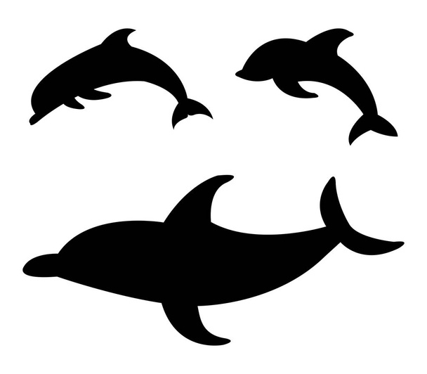 Delfin-Symbol auf weißem Hintergrund - Vektor, Bild