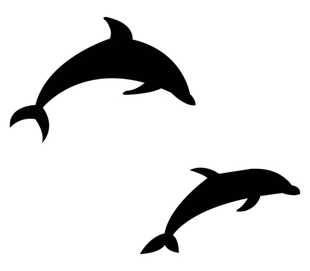 икона дельфина на белом фоне
 - Вектор,изображение