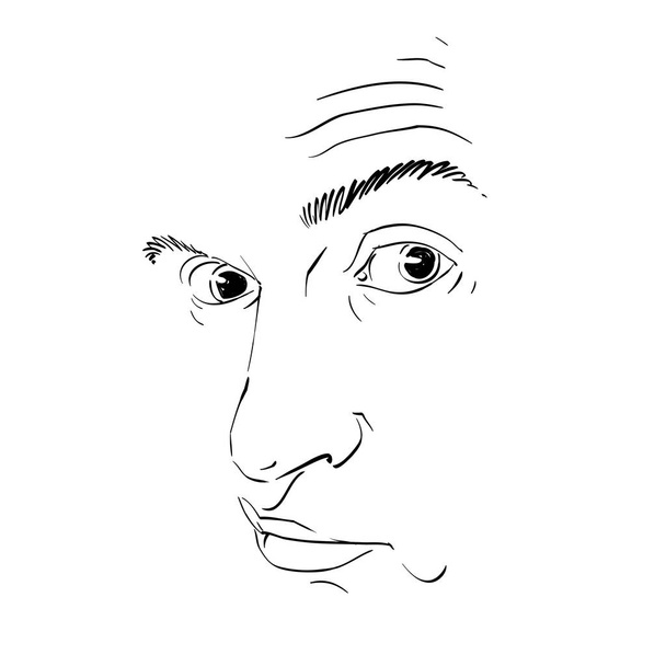 男のグラフィックの手描き肖像 - ベクター画像