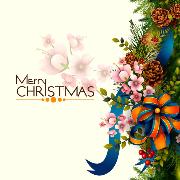 Boldog új évet és boldog karácsonyt üdvözlőlap dekoráció - Vektor, kép