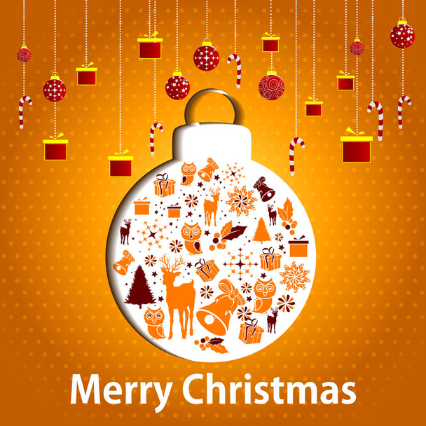 Happy New Year and Merry Christmas greeting background - Vector, Image
