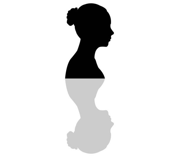 ícone de perfil de mulher no fundo branco
 - Vetor, Imagem