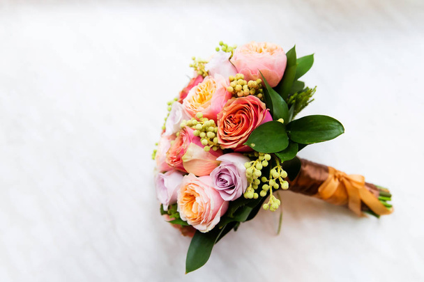 Beautiful bridal bouquet of roses - Photo, Image