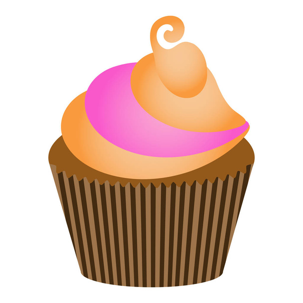 Isolated cupcake illustration - Vector, Imagen