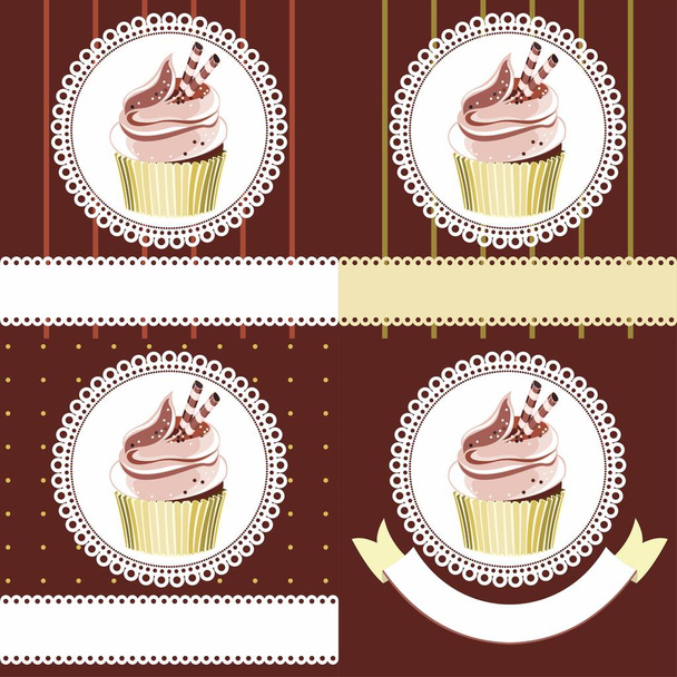 логотип кондитера, торт на салфетке, сладости
 - Вектор,изображение