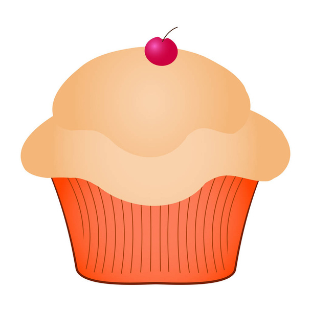 Isolated cupcake illustration - Vecteur, image