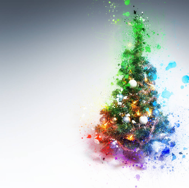 Christmas Tree on gradient background - Foto, afbeelding