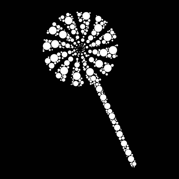candy stick dot icon isolated on black background - Vector, Image