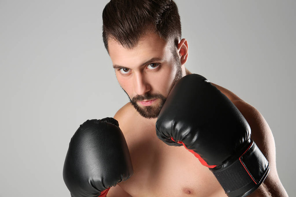 Male boxer on background - Foto, Imagen