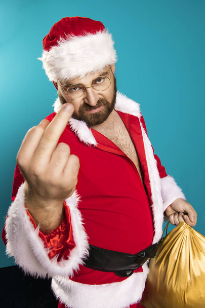 Happy Santa Claus směřující na vás, koncept vánoční - Fotografie, Obrázek