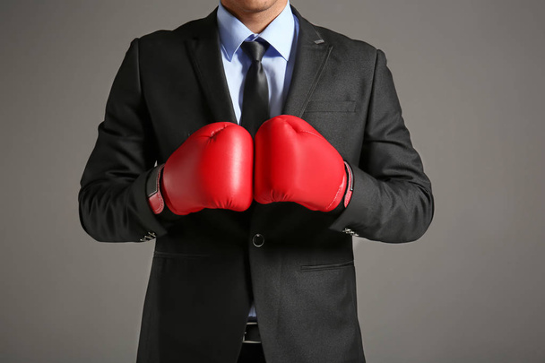 Businessman in boxing gloves  - Fotoğraf, Görsel