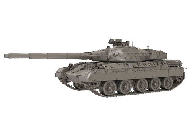 askeri Fransızca Amx 30b2 izole bir beyaz arka plan üzerinde tank. 3D çizim - Fotoğraf, Görsel