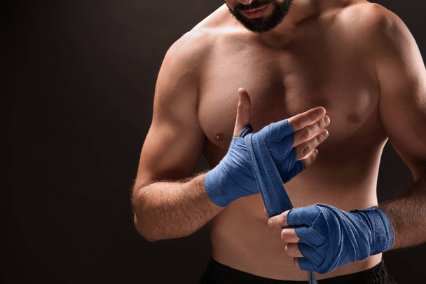 Male boxer on background - Foto, Imagen