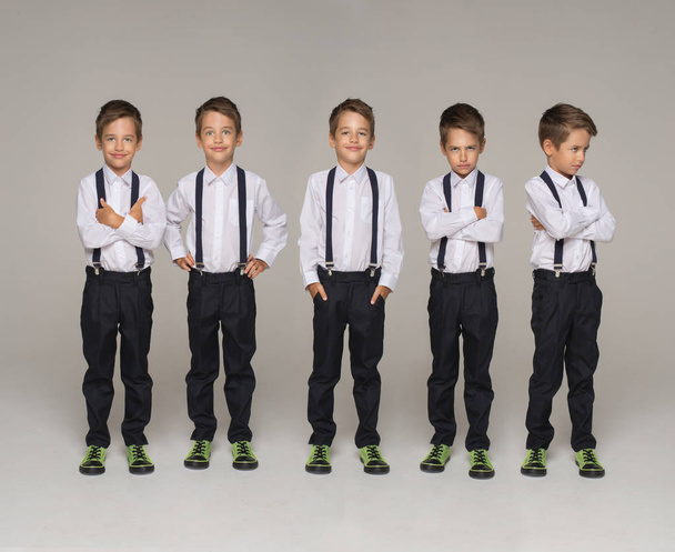 emotion set of boy in school uniform - Photo, Image