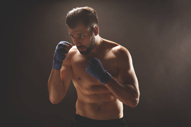 Male boxer on background - 写真・画像