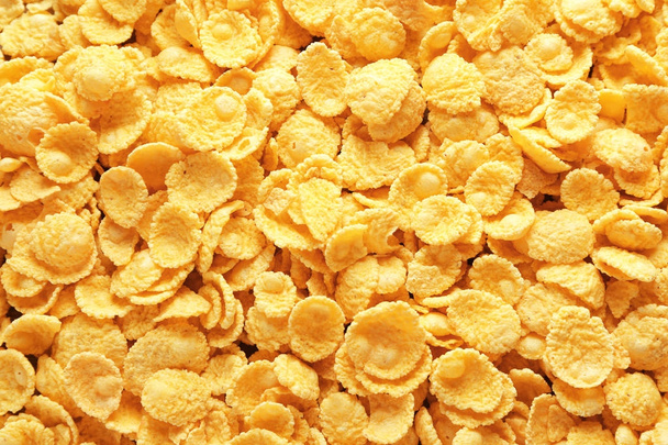Tasty cornflakes as background - Photo, Image