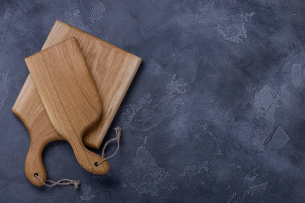 Two cutting boards from oak on stone background - Photo, Image