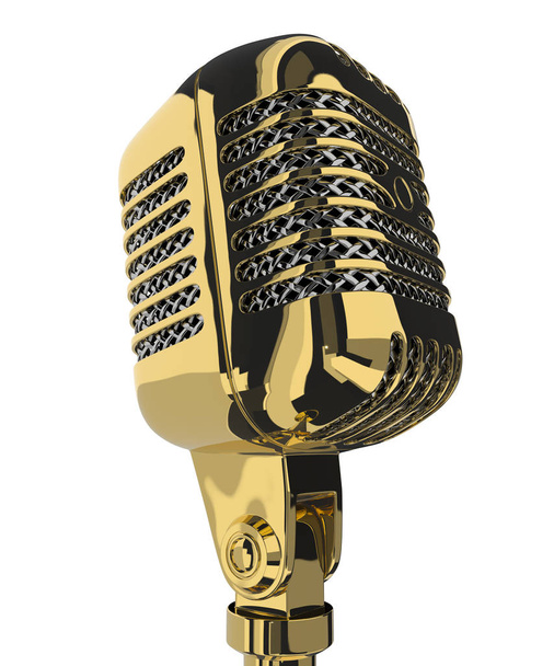 Klasický studiový mikrofon. 3D vykreslení - Fotografie, Obrázek