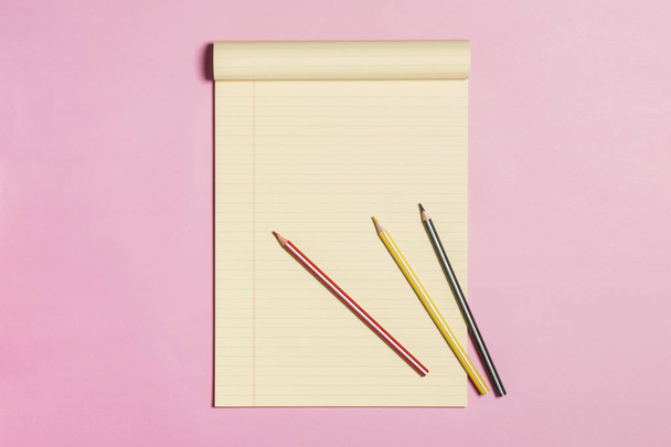 stationery on pink background - Foto, immagini