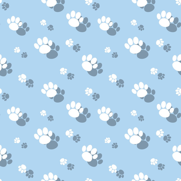 Animal Paw Print Symbol Seamless Pattern - Vetor, Imagem