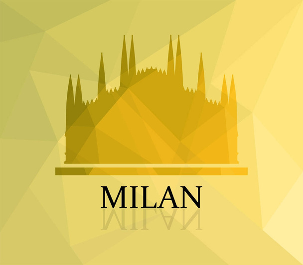 Milan cathedral icon on white background - Vector, Image