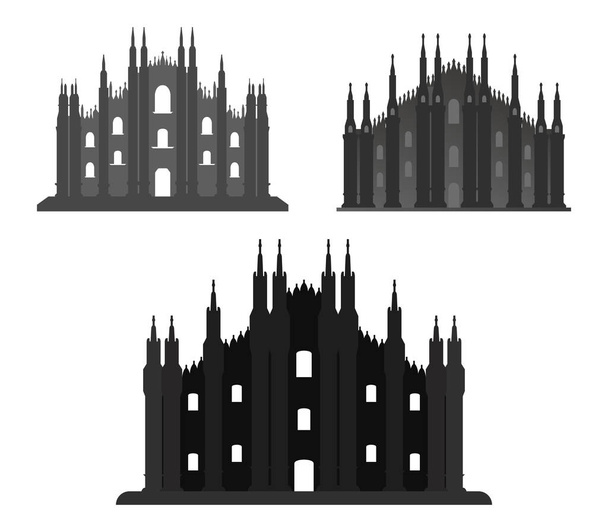 Mailänder Kathedrale Ikone auf weißem Hintergrund - Vektor, Bild