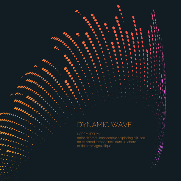Sfondo astratto vettoriale con onde dinamiche colorate, linee e particelle. - Vettoriali, immagini