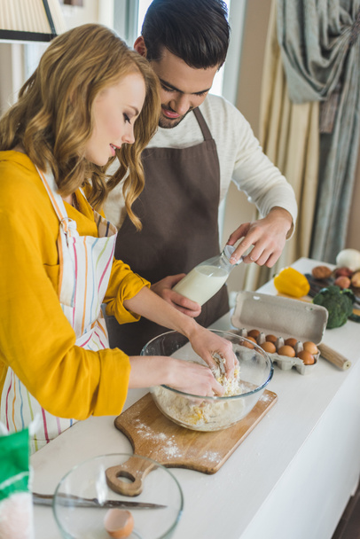 couple making dough - Photo, Image