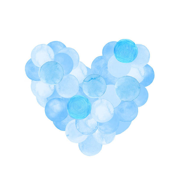 Blue watercolor confetti heart  - Photo, Image