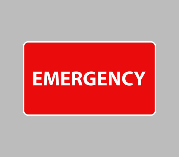 Notfall-Schild auf weißem Hintergrund - Vektor, Bild