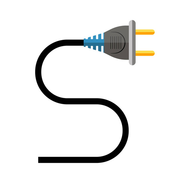 Wire plug icon. Vector illustration - Vector, Image